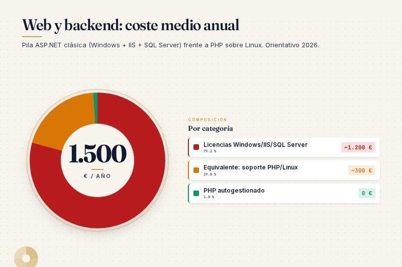 Web y backend: coste medio anual